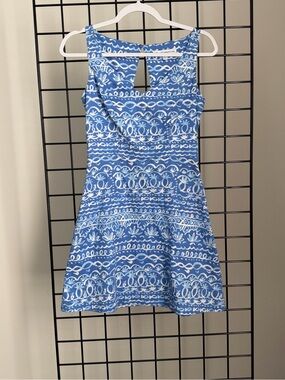 Southern Tide Blue & White Sleeveless A-Line Dress